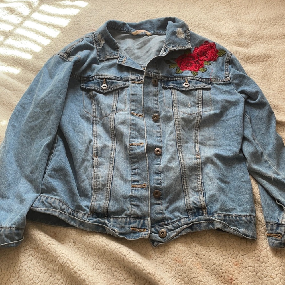 Size medium rose jean jacket